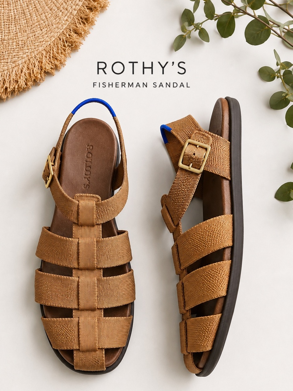 Rothy’s The Fisherman Sandal Pecan Brown Knit Women’s Size 9